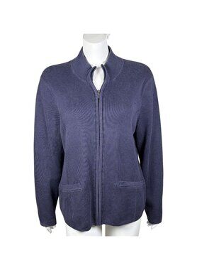 American Airlines Lands End Full Zip Cardigan Sweater Womens XL